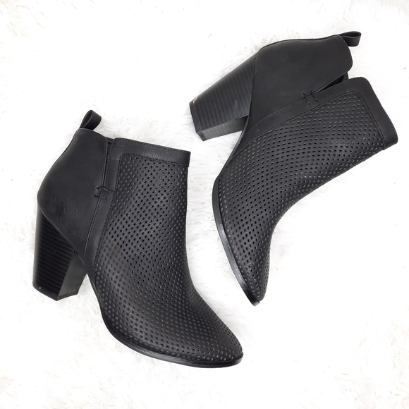 Restricted Black Perforated Ankle Boot Size 10 - Picture 1 of 7